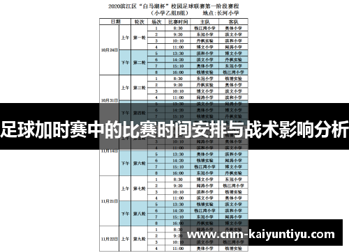 足球加时赛中的比赛时间安排与战术影响分析