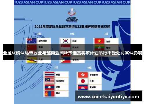 亚足联确认马来西亚与越南亚洲杯预选赛将按计划举行不受处罚案件影响
